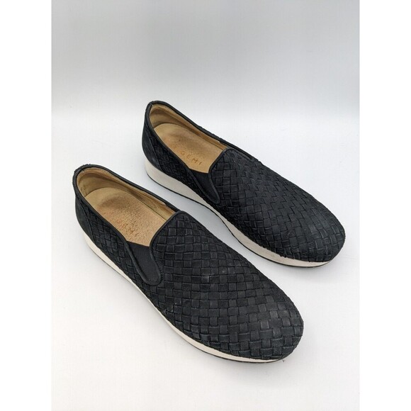 M GEMI The Cerchio Woven Leather Slip On Shoes Black Size 41 Italy Size 9.5 - Picture 2 of 10